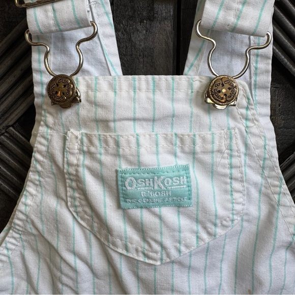 Vintage OshKosh B’Gosh Size 5 Striped Shortalls Kids 80s/90s Nostalgia - Picture 2 of 8